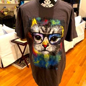 Kitty with glasses t shirt